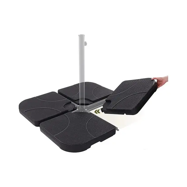 SensaHome - Parasolvoet Vulbaar 4-delig - Parasolstandaard - Parasolhouder - 50x50x7cm - Zwart thumbnail