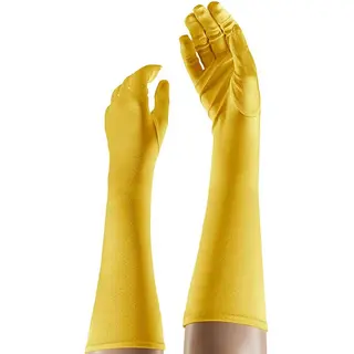 Apollo - Lange Handschoenen - Satijnen Handschoenen - 40 Cm - Geel - One Size - Gala Handschoenen - Lange Handschoenen Verkleed - Charleston
