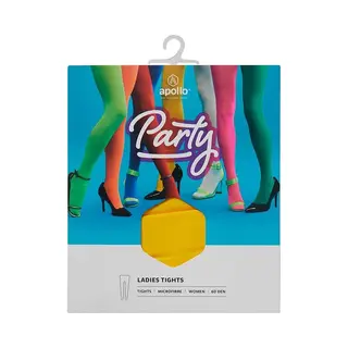 Apollo - Dames Feest Panty - Fluor Geel - 60 Denier - Maat Xxl - Leggings - Legging Carnaval - Carnavalskleding - Neon Legging