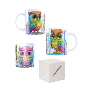 Looster-art&design Koffie Beker - Thee Mok - Vrolijke Uilen - Owl`s