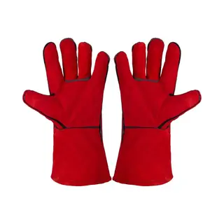 Lashandschoenen - Rood - One Size Fits All - Bescherming Voor Lassen - Geschikt Voor Mig/Mag/Tig