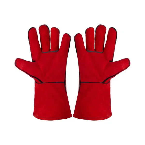 Lashandschoenen - Rood - One Size Fits All - Bescherming Voor Lassen - Geschikt Voor Mig/Mag/Tig thumbnail