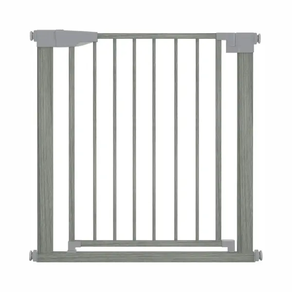 ADSafety Traphekje Zonder Boren - 76 T/m 103 Cm - Klembevestiging - Veiligheidshekje - Kinderhekje - Hondenhek - Grey Wood thumbnail