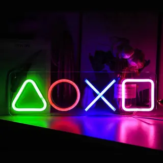 Ydemanne Neon Lamp - Game Controller Buttons Playstation - Dimbaar - Incl. Ophanghaakjes - Neon Sign - Neon Verlichting - Neon Led Lamp - Wandlamp - Mancave