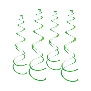Q2P Groene Hangdecoratie Slingers Swirl Verjaardag Versiering Feest Versiering Swirls Plafond Decoratie Groen - 6 Stuks