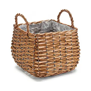 Ibergarden Plantenbak-mand - Gevlochten Riet - 16 X 16 X 11 Cm
