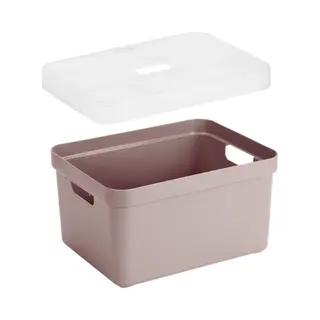 Sunware Opbergbox Met Transparante Deksel - Kastmand - Roze - 13 Liter - Kunststof - 35 X 25 X 18 Cm - Opbergers