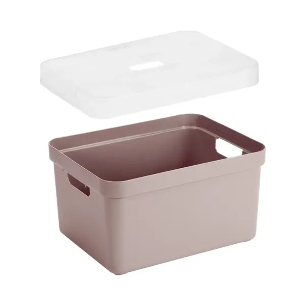 Sunware Opbergbox Met Transparante Deksel - Kastmand - Roze - 13 Liter - Kunststof - 35 X 25 X 18 Cm - Opbergers thumbnail