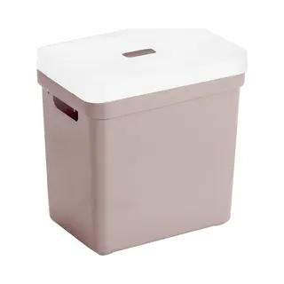 Sunware Opbergboxen Met Transparante Deksel - 1x Stuks - Kastmanden - Roze - 25 Liter - Kunststof - 35 X 25 X 36 Cm - Opbergers