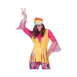 Funny Fashion Carnaval/festival Hippie Flower Power Bandana Met Bloemen - Verkleed Accessoires