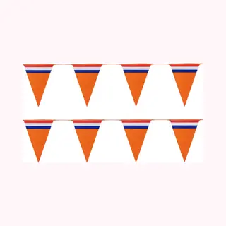 Bellatio Decorations Slinger Oranje - 2x10 Meter - Holland Vlaggenlijn - Nederlandse Vlag - Oranje Versiering Wk/ Ek/ Koningsdag