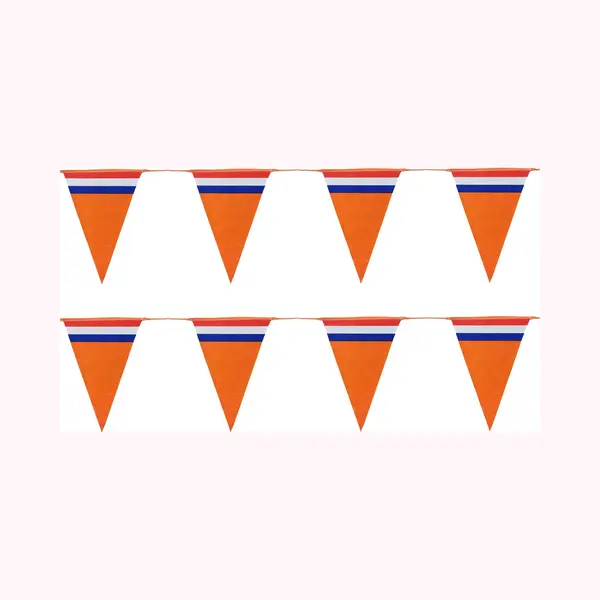 Bellatio Decorations Slinger Oranje - 2x10 Meter - Holland Vlaggenlijn - Nederlandse Vlag - Oranje Versiering Wk/ Ek/ Koningsdag thumbnail