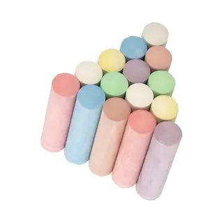 Inspirion Stoepkrijt Gekleurd - 15 Stuks - 7 Kleuren - In Emmer - Stoepkrijten