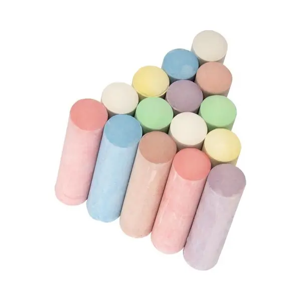 Inspirion Stoepkrijt Gekleurd - 15 Stuks - 7 Kleuren - In Emmer - Stoepkrijten thumbnail