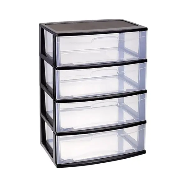 PlasticForte Kunststof Ladekast Organizer - 40 X 56 X 80 Cm - Met 4 Grote Lades thumbnail