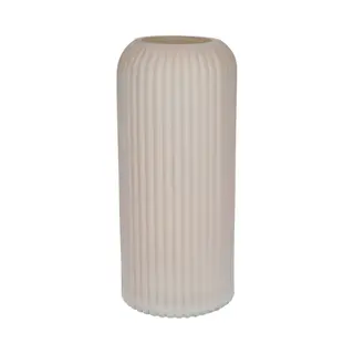 Bellatio Design Bloemenvaas - Creme - Matglas - 10 X 25 Cm - Vaas