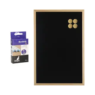 Zeller Krijtbord Met Magneten - 12 Krijtjes - Sterk Magnetisch - 40x60 Cm