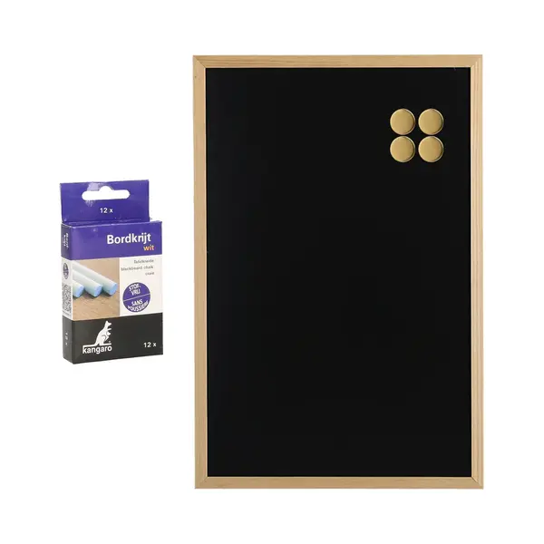 Zeller Krijtbord Met Magneten - 12 Krijtjes - Sterk Magnetisch - 40x60 Cm thumbnail