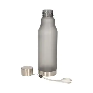 Waterfles/drinkfles/sportfles - Zwart - Kunststof - Rvs - 600 Ml