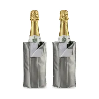 Kinvara Wijnkoeler/flessenkoeler/koelhoud Hoesje - 2x - Voor Flessen - Wijn/water/champagne - 18 Cm