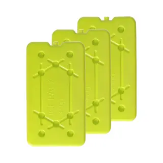 Plasticforte Koelelementen 450 Gram - 3x - 14 X 25 X 1 Cm - Geel - Voor Koelbox En Koeltas
