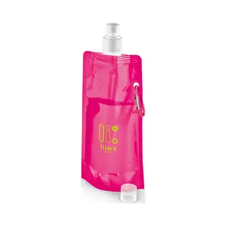 Opvouwbare Waterfles - Roze - Kunststof - 460 Ml - Schroefdop - Karabijnhaak - Waterzak