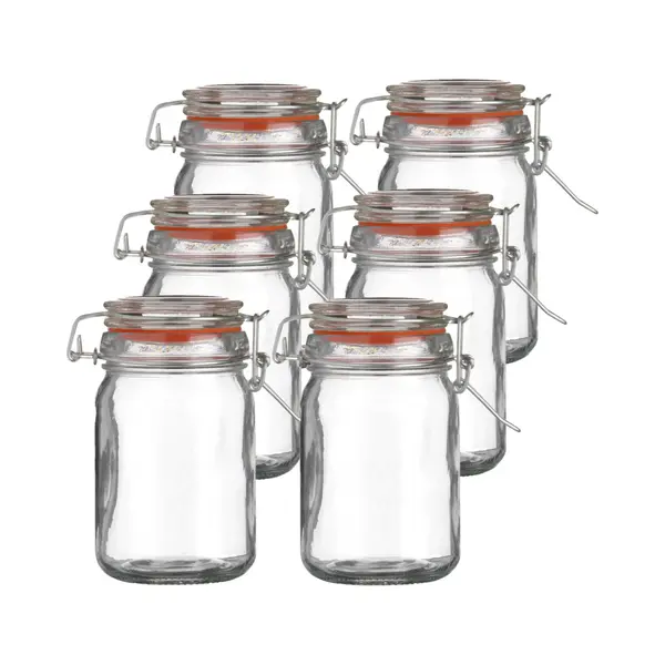 Urban Living Weckpot/inmaakpot - 10x - 250 Ml - Glas - Met Beugelsluiting - D7 X H12 Cm thumbnail