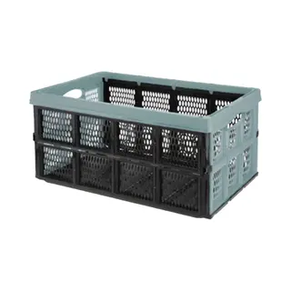 Excellent Houseware Vouwkrat/boodschappenkrat - 32 Liter - Zwart/groen - Kunststof - 48 X 35 X 24 Cm