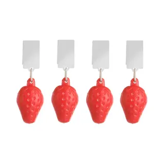 Esschert Design Tafelkleedgewichten Aardbeien - 4x - Rood - Kunststof - Voor Tafelkleden En Tafelzeilen