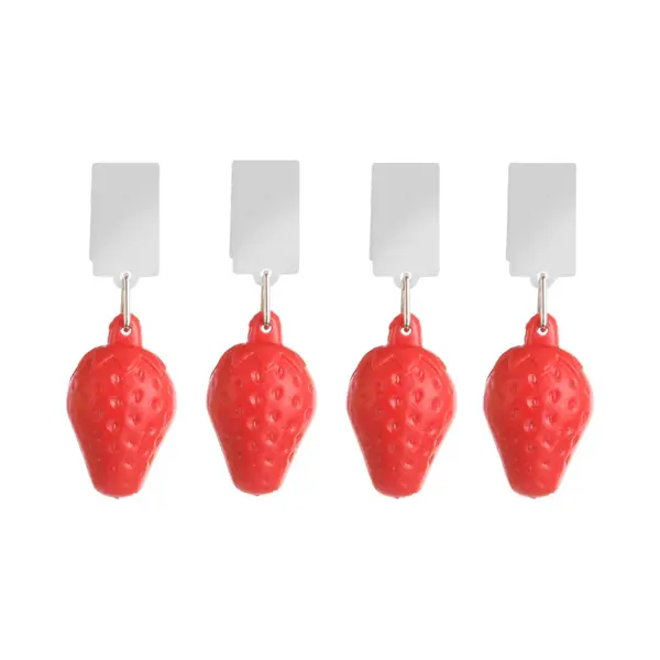 Esschert Design Tafelkleedgewichten Aardbeien - 4x - Rood - Kunststof - Voor Tafelkleden En Tafelzeilen thumbnail