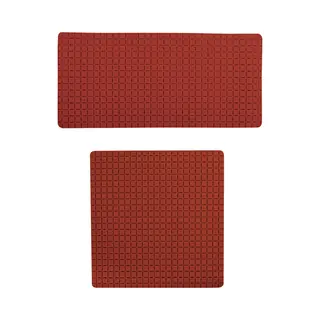 Msv Douche/bad Anti-slip Matten Set Badkamer - Rubber - 2x Stuks - Terracotta - 2 Formaten