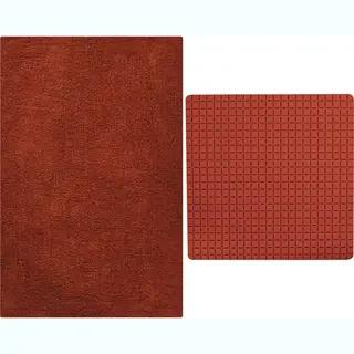 Msv Douche Anti-slip/droogloop Matten - Napoli Badkamer Set - Rubber/polyester - Terracotta