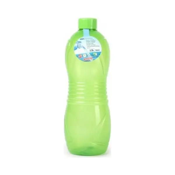 Plasticforte Drinkfles/waterfles/bidon - 1000 Ml - Transparant/groen - Kunststof thumbnail