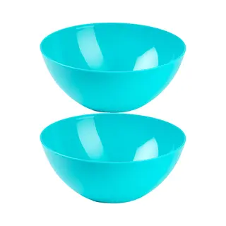 Plasticforte Serveerschaal/saladeschaal - 2x Stuks - D23 X H10 Cm - Kunststof - Blauw