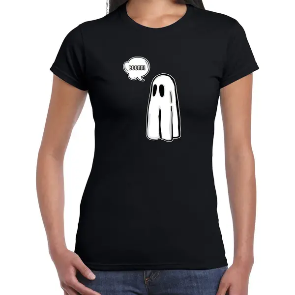 Bellatio Decorations Halloween Verkleed T-shirt Dames - Spook - Zwart - Geest - Themafeest Outfit L thumbnail