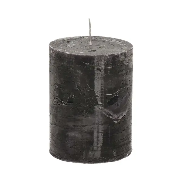 Stompkaars - Zwart - 7 X 9 Cm - Middel Rustiek Model - Cilinderkaars - Kaars thumbnail