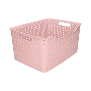 Plasticforte Opbergmand/kastmandje - 18 Liter - Roze - Kunststof - 29 X 39 X 19 Cm