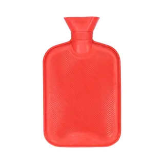 Did Warmwaterkruik - Met Rubberen Hoes - Rood - 2L - Kruiken Voor Warme Voeten/lichaam