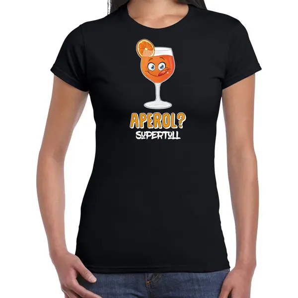 Bellatio Decorations Apres Ski T-shirt Dames - Aperol Supertoll - Zwart - Wintersport -aperol Spritz Xl thumbnail