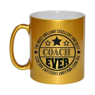 Bellatio Decorations Cadeau Koffie/thee Mok Voor Coach/trainer - Beste Coach - Goud - 300 Ml