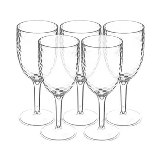5Five Wijnglazen Estiva - 8x - Helder Transparant - Onbreekbaar Kunststof - 350 Ml - Camping/outdoor