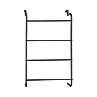 Handdoekrek Badkamer Deur - Zwart - Metaal - H73 Cm - Deurrek
