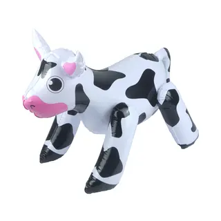 Henbrandt Opblaasbare Dieren - Koe - Wit/zwart - 53 X 20 Cm - Pvc Kunststof