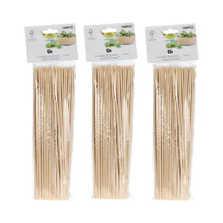 Excellent Houseware Sateprikkers - 300x - Bamboe Hout - 25 Cm - Barbecue Spiezen - Satestokjes