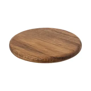 Secret De Gourmet Onderzetters Voor Glazen - 12x - Luxe Acaciahout - Dia 10 Cm - Rond - Gelakt - Modern En Klassiek
