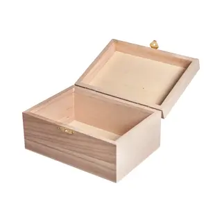 Rayher hobby materialen Rayher Hobby Houten Kistje/box Met Sluiting En Deksel - 15 X 11 X 8 Cm - Sieraden/spulletjes/sleutels - Kleine Kistjes