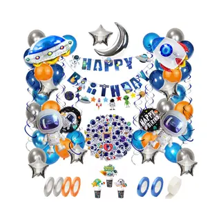 Joya Party® Astronauten Feest Versiering Verjaardag | Ruimte, Raket & Astronaut | Space Decoratie Feestje | Planeten, Sterren & Aliens Versierpakket