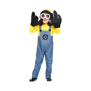 Joyakids Joya Kids® Verkleedkostuum Gele Helper Kinderen | Verkleedkleding Nions | Grappig Kostuum | Carnaval Verkleed Pak Jongens En Meisjes | Maat S (4-6