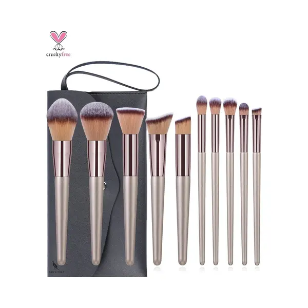 San Vitale® - Luxe Professionele Make Up Kwasten Set - Brush - Oogschaduw Penselen - Vegan Penselen - Inclusief Pouch - Make Up Pouch Met 10-delig thumbnail