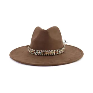 San Vitale® - Fedora Hoed Bruin - Stijlvol - Verstelbare Pasvorm - 55-58cm - Faux Suede - Bruin